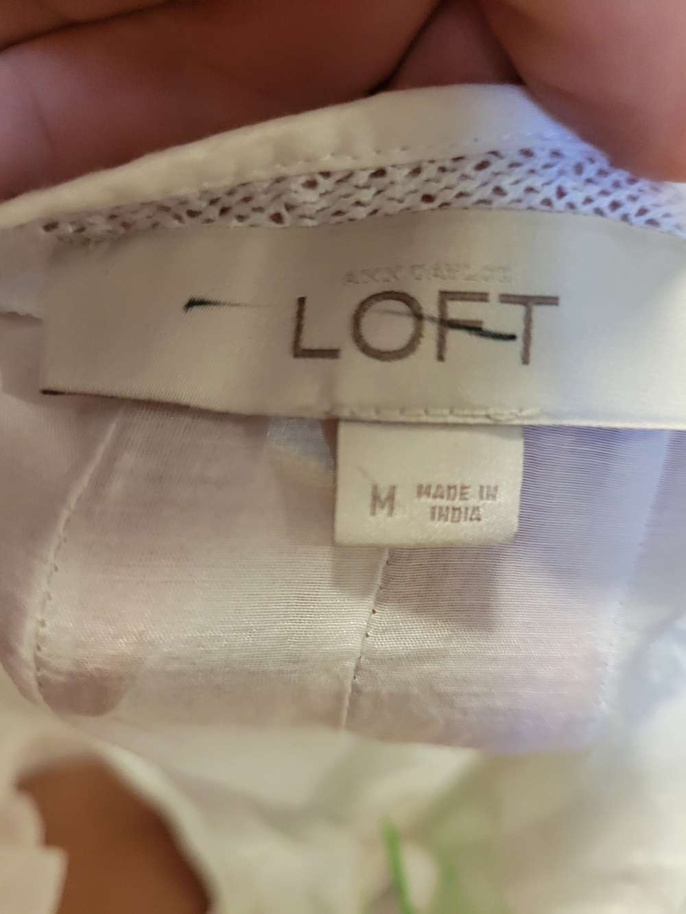 LOFT White Ruffle-Shoulder Lace Inset Top - Picture 4 of 4